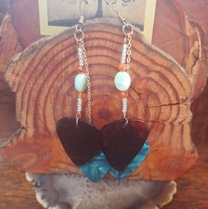 Guitar pick Gypsy Boho hippy Festival earrings